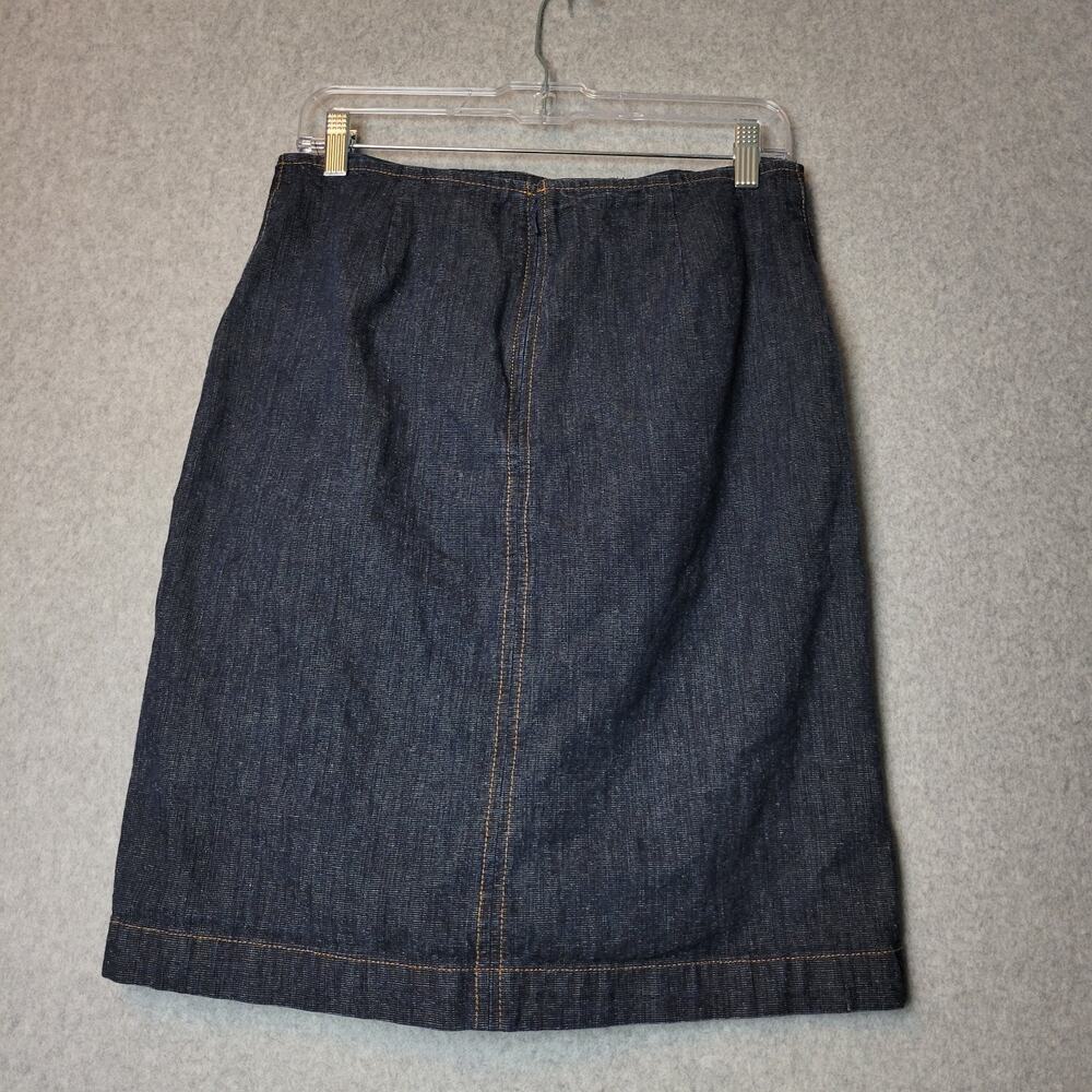 Vtg Y2k Gap Jeans 100% Cotton Blue Denim Lace Up Knee Length Skirt Women's 8 - Picture 6 of 11